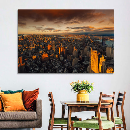 South Manhattan Sunset Skyline Wall Art