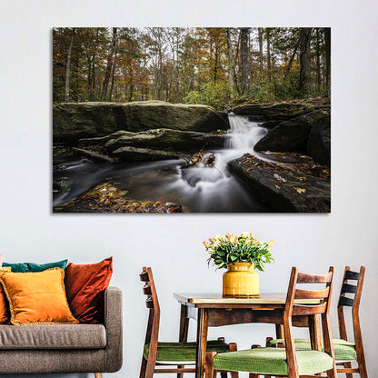 Cheaha Falls Autumn Waterfall Wall Art