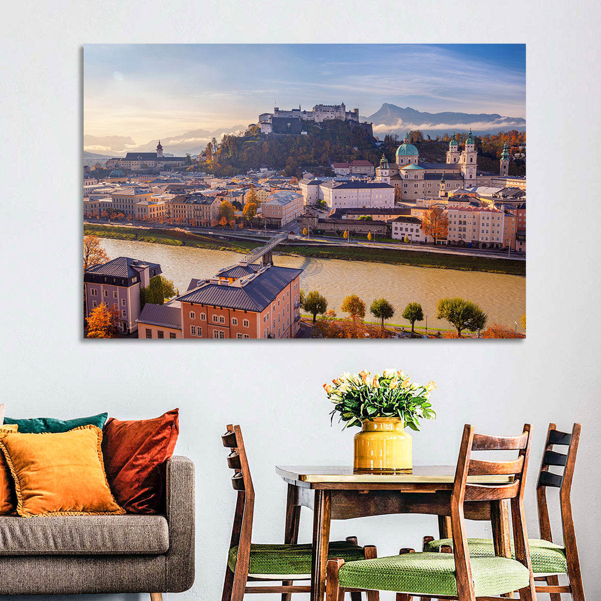 Salzburg Skyline at Golden Hour Wall Art