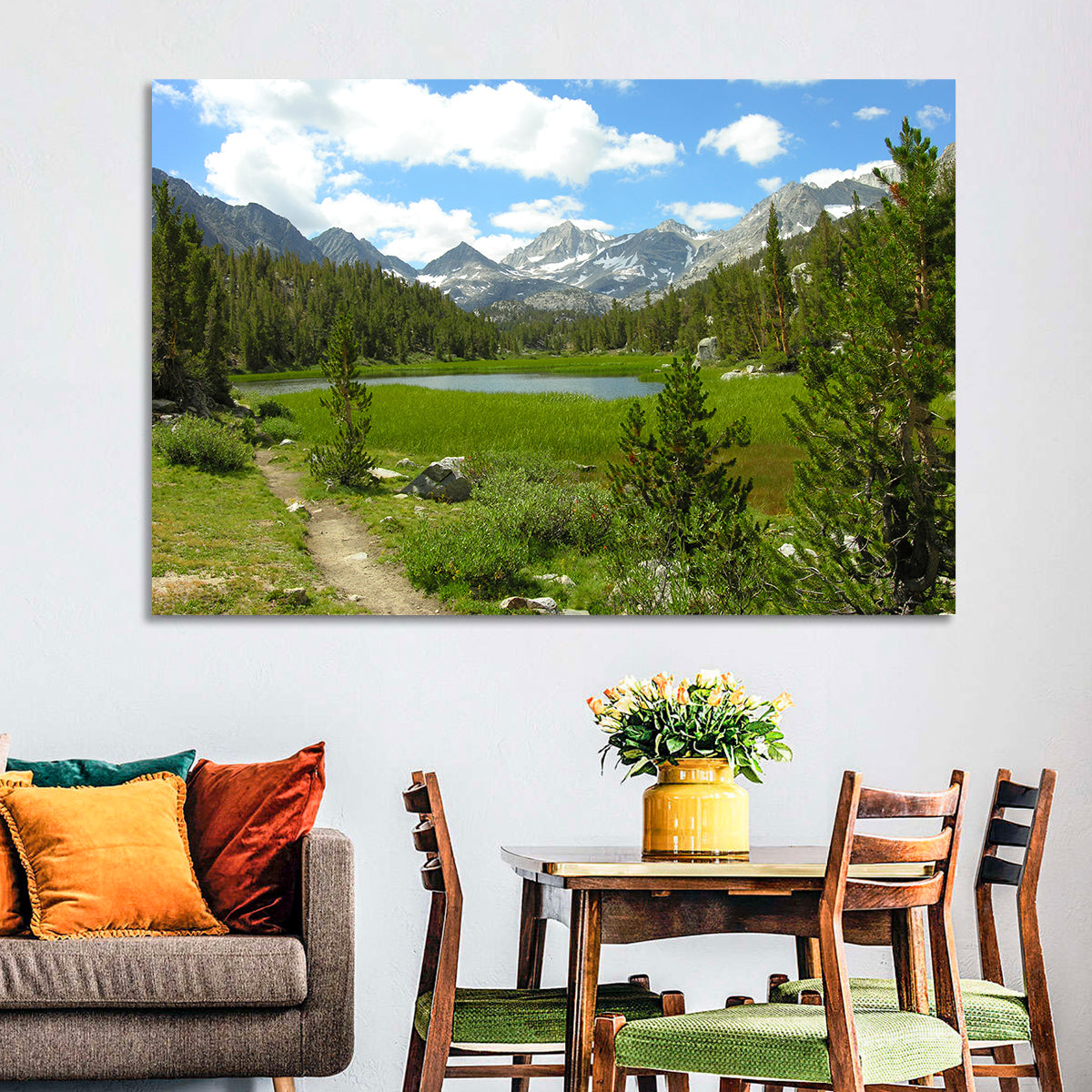Sierra Nevada Trail to Snow Capped Peaks Wall Art