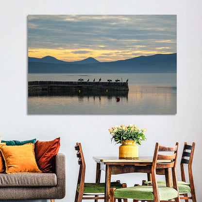 Lake Vrana Pier at Sunset Wall Art