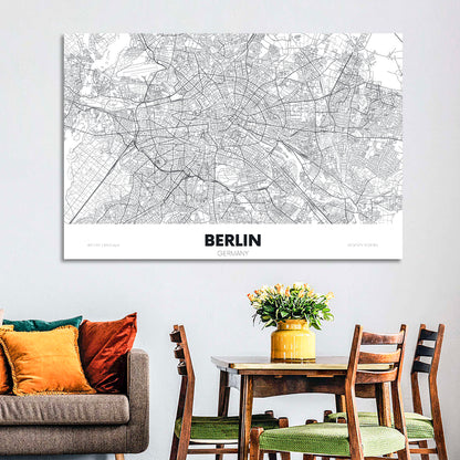 Berlin Street Network Map Wall Art