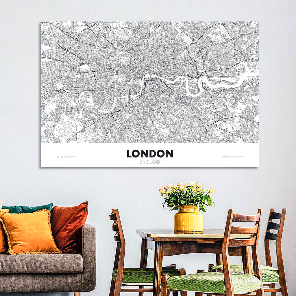 London River Map Wall Art