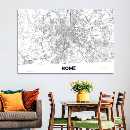 Rome City Map Wall Art