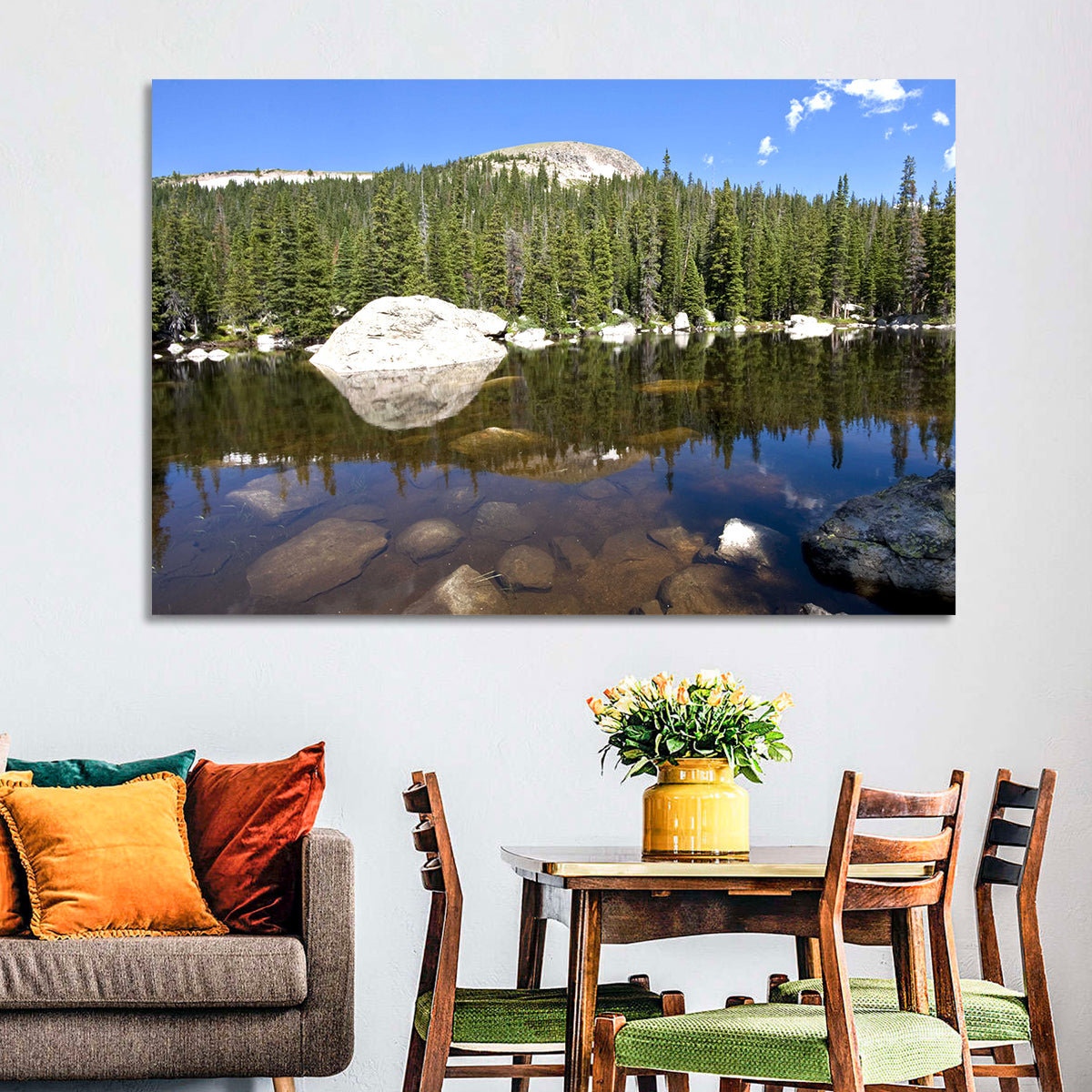 Colorado Forest Lake Reflection Wall Art