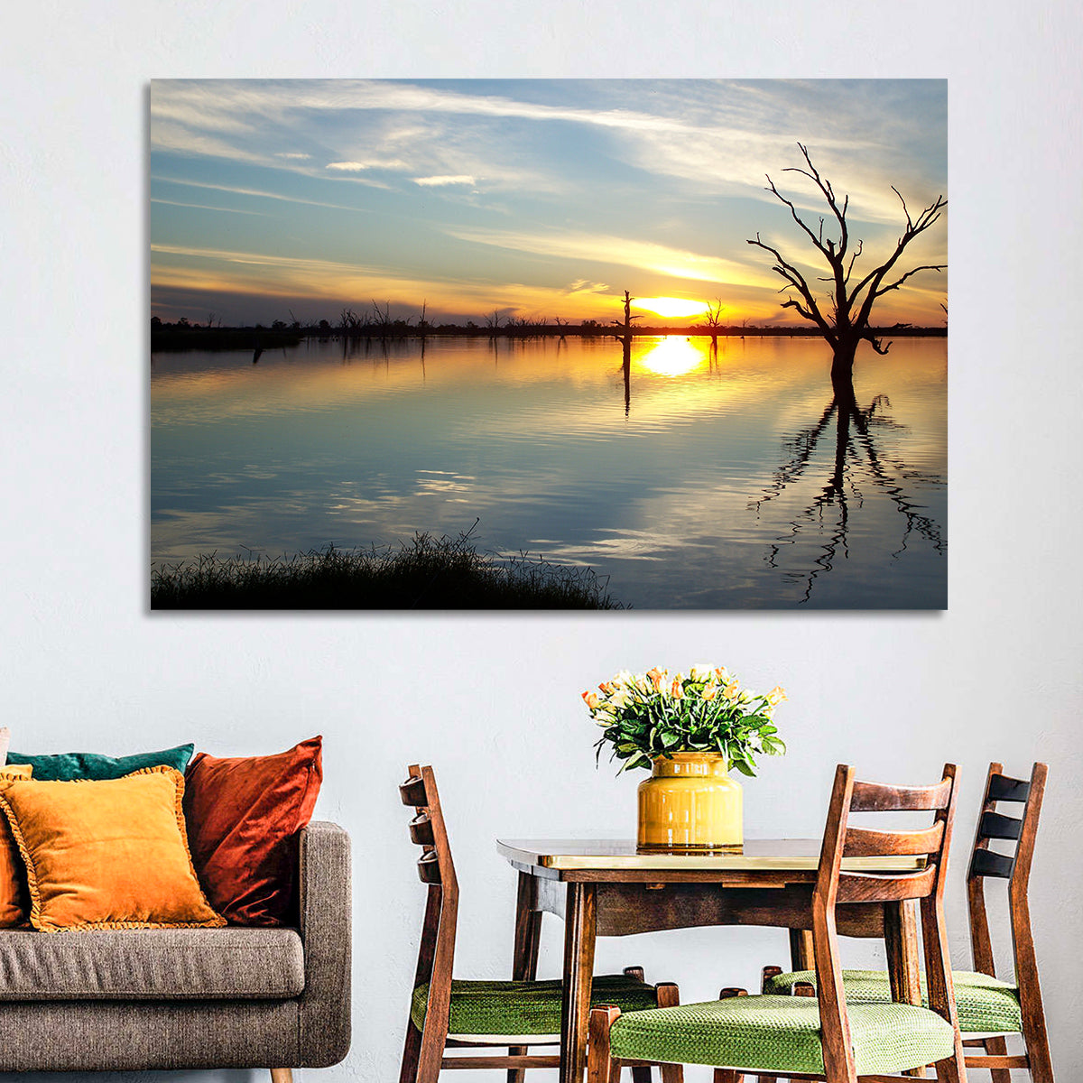 Murray River Sunset Reflection Wall Art