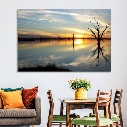 Murray River Sunset Reflection Wall Art
