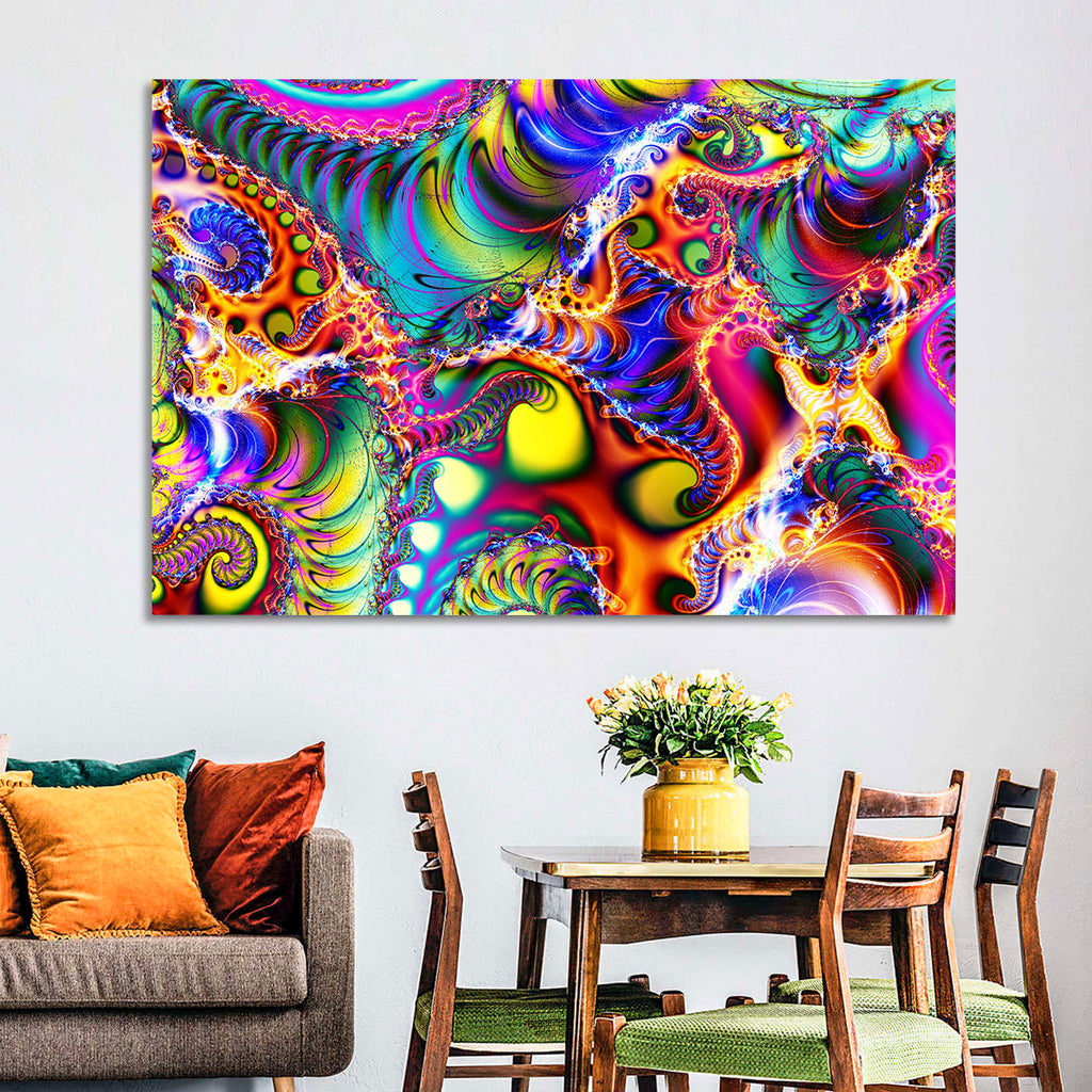 Chromatic Fractal Swirls Wall Art