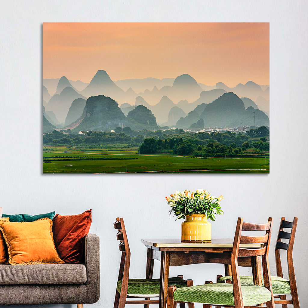 Misty Karst Mountains Wall Art