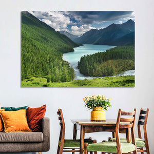 Siberia Woods Mountain Lake Wall Art