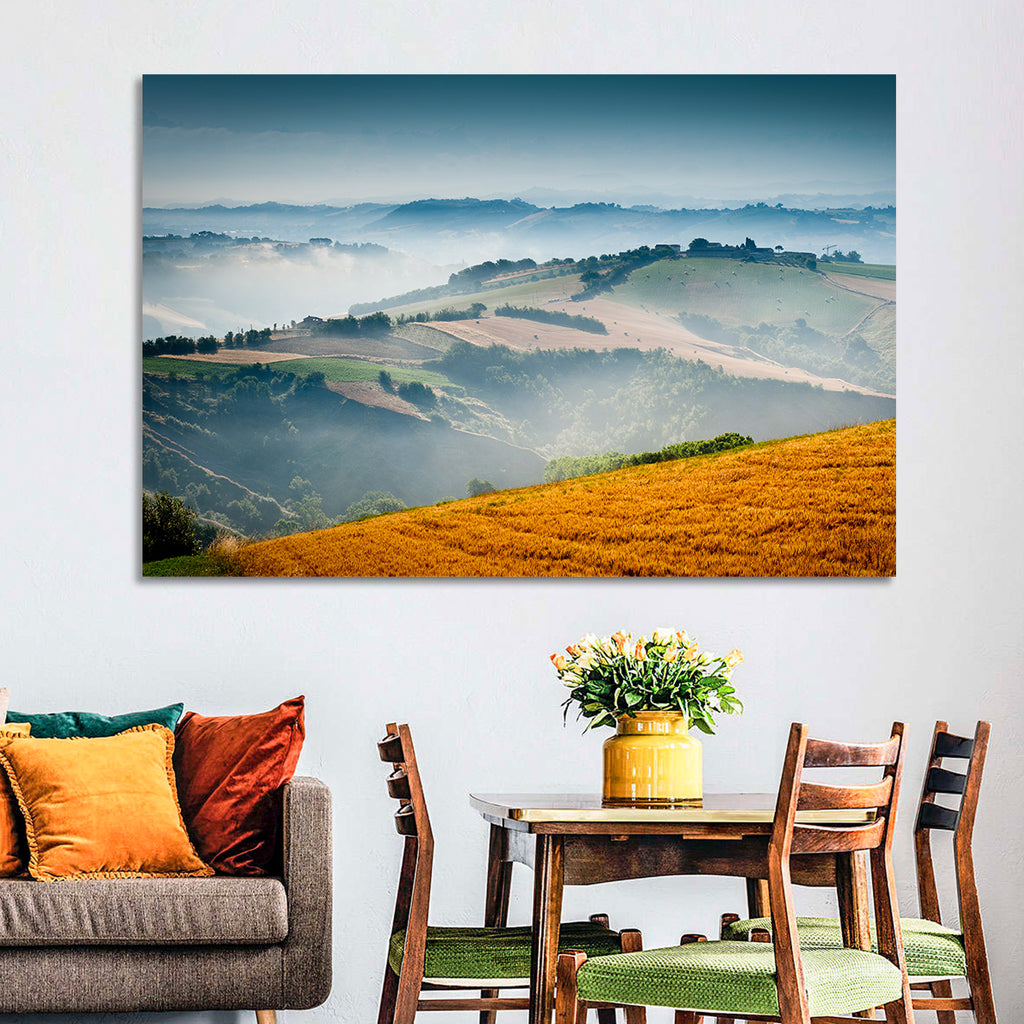 Morning Mist Over Tuscany Wall Art