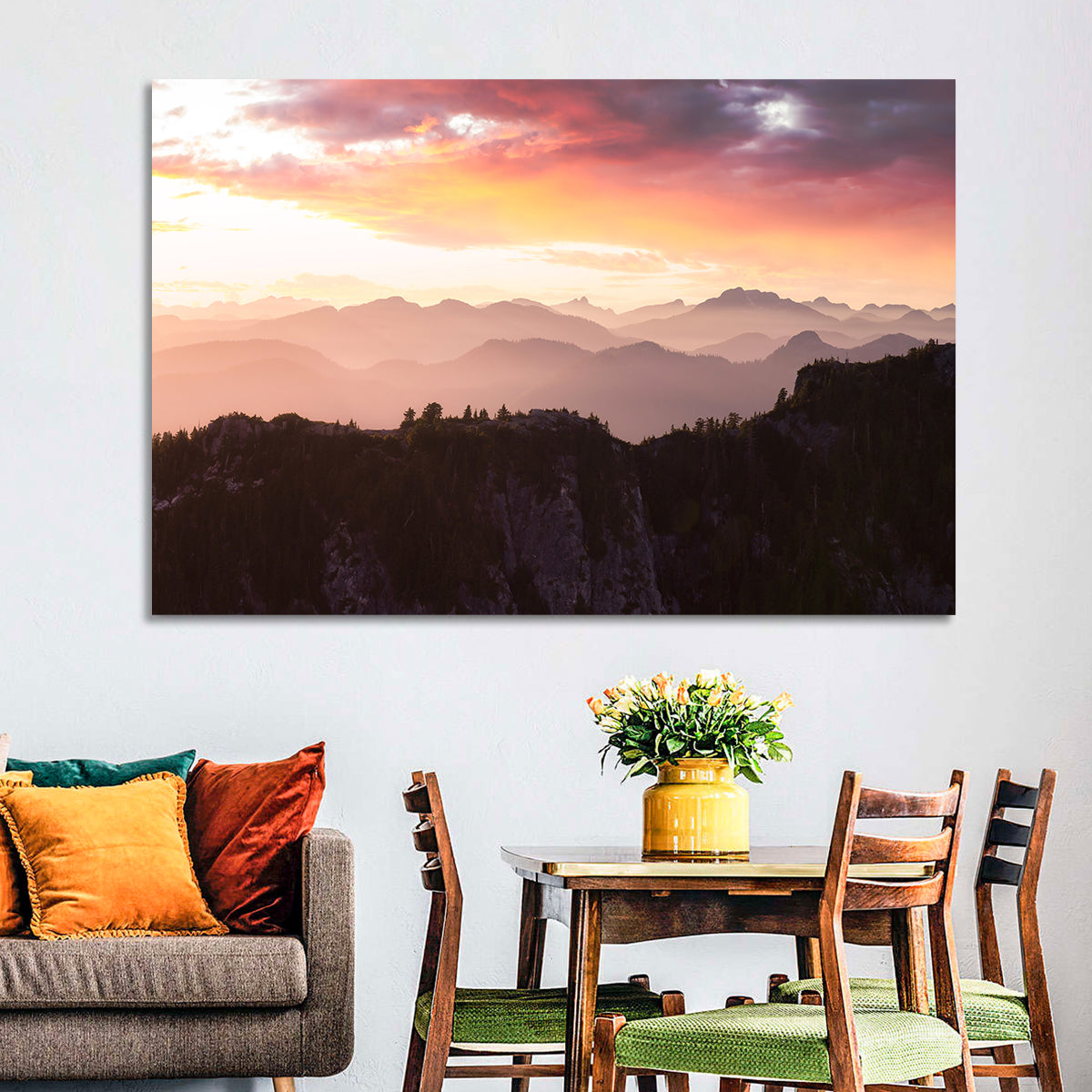 Vancouver Mountains at Sunset Wall Art