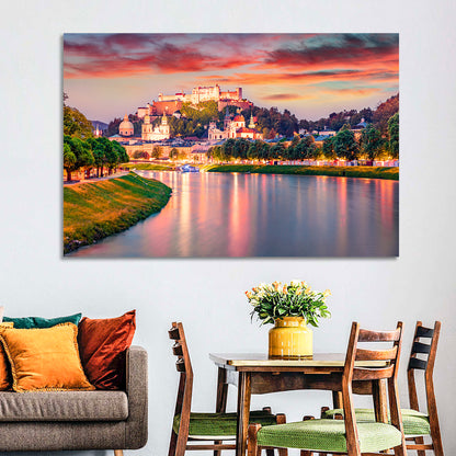 Hohensalzburg Fortress at Sunset Wall Art
