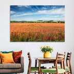 Golden Wheat Field with Poppies Wall Art