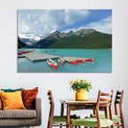 Red Canoes at Lake Louise Wall Art