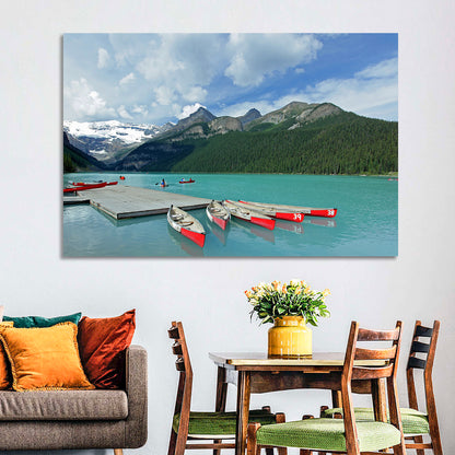 Red Canoes at Lake Louise Wall Art