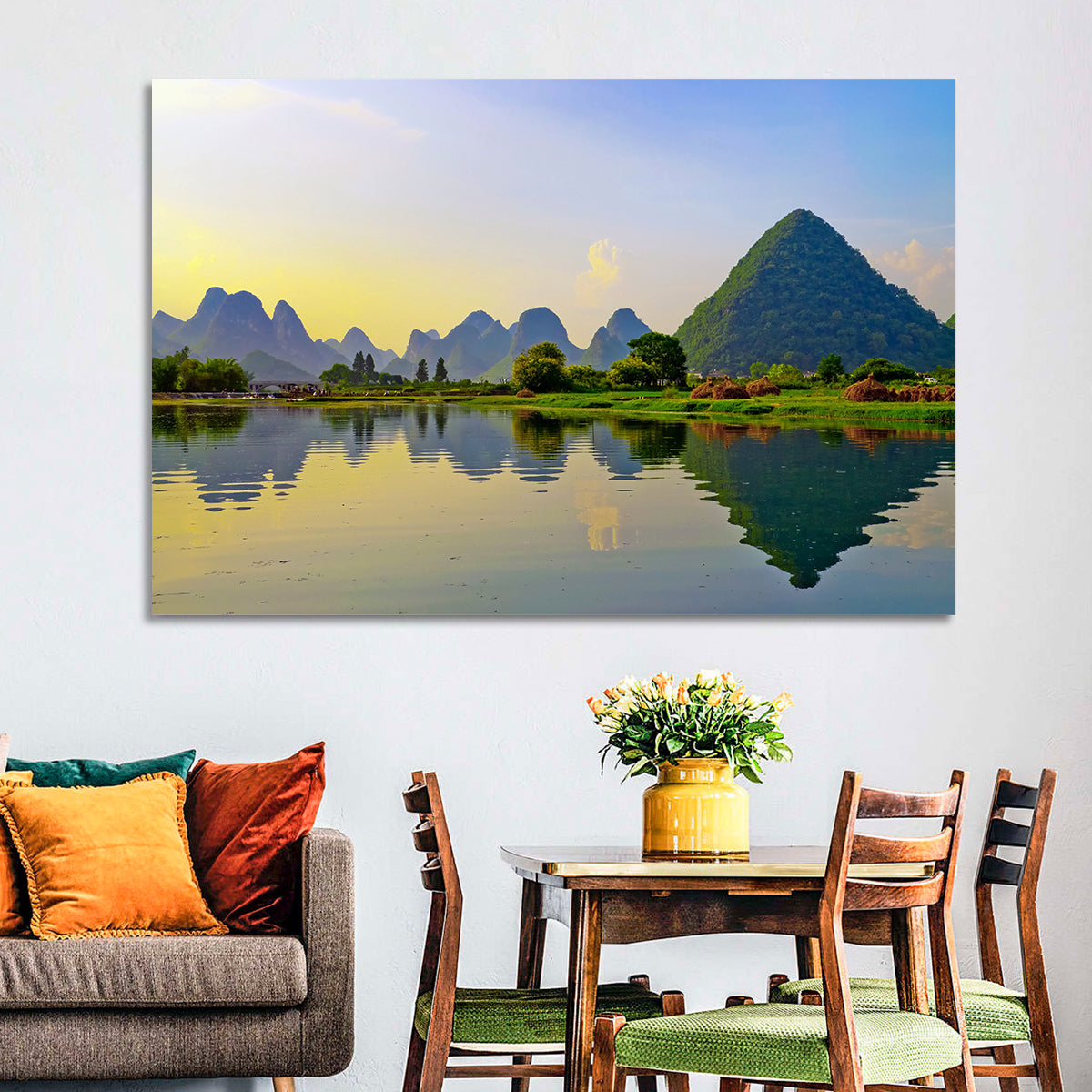 Yangshuo Reflection on Li River Wall Art