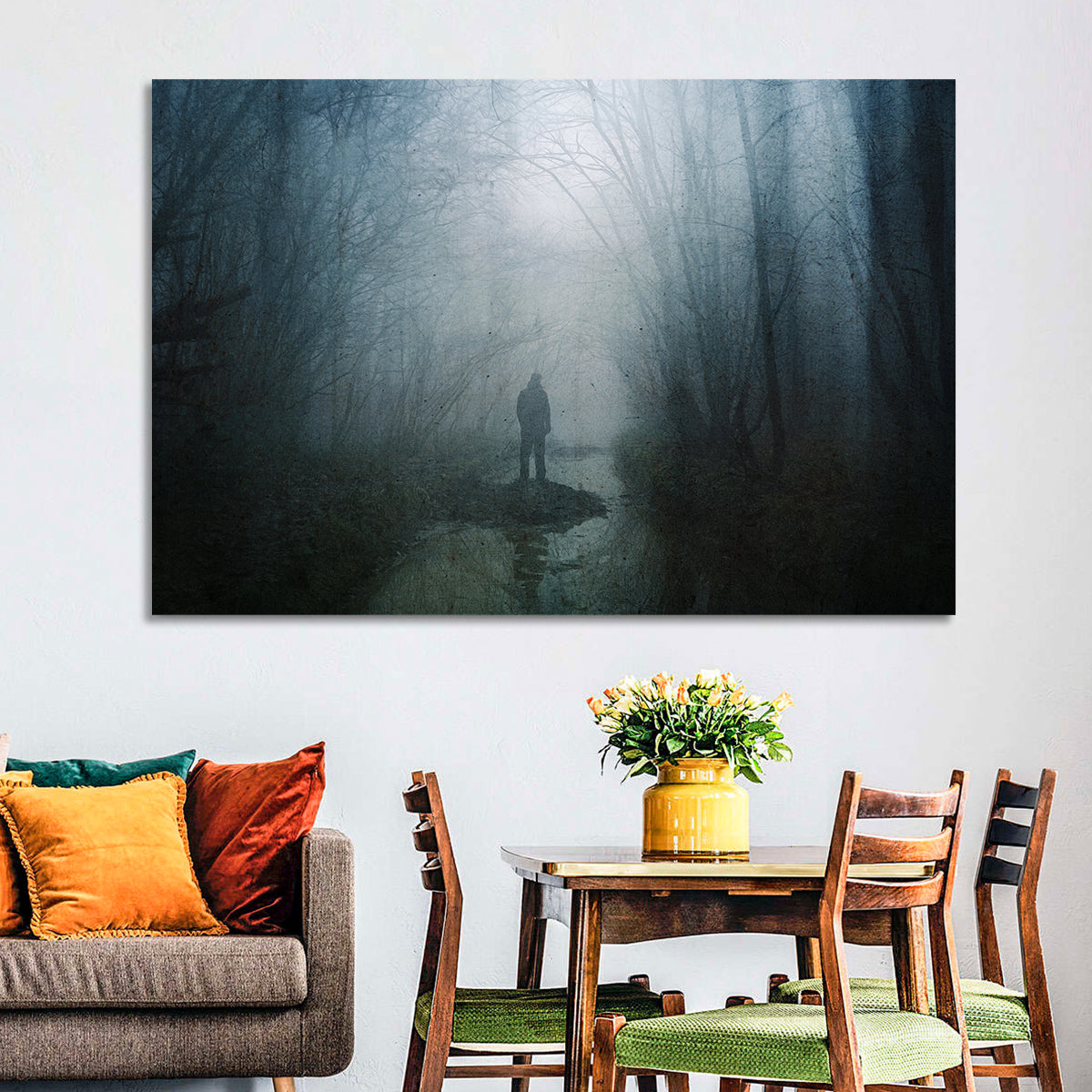 Foggy Forest Pathway Wall Art