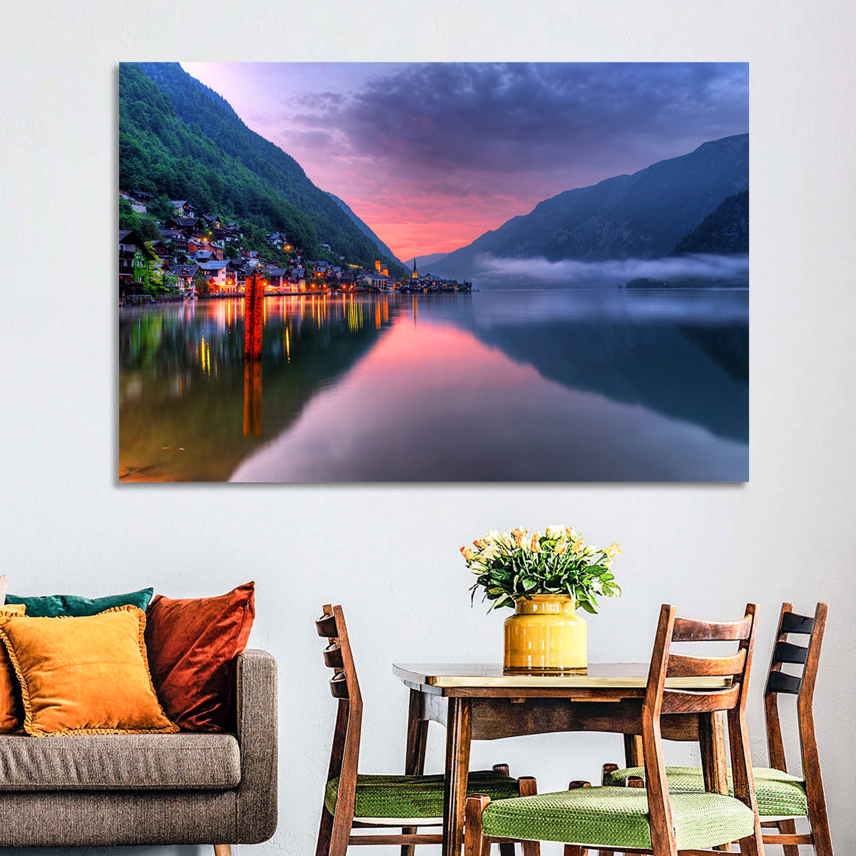 Hallstatt Mountain Village Wall Art