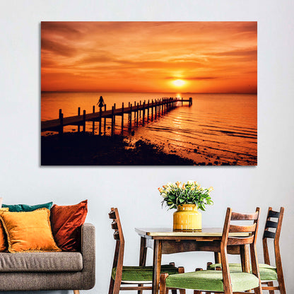 Kampot Pier at Sunset Wall Art