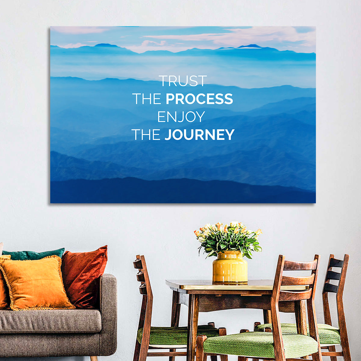 Trust the Process Mountain Layers Wall Art