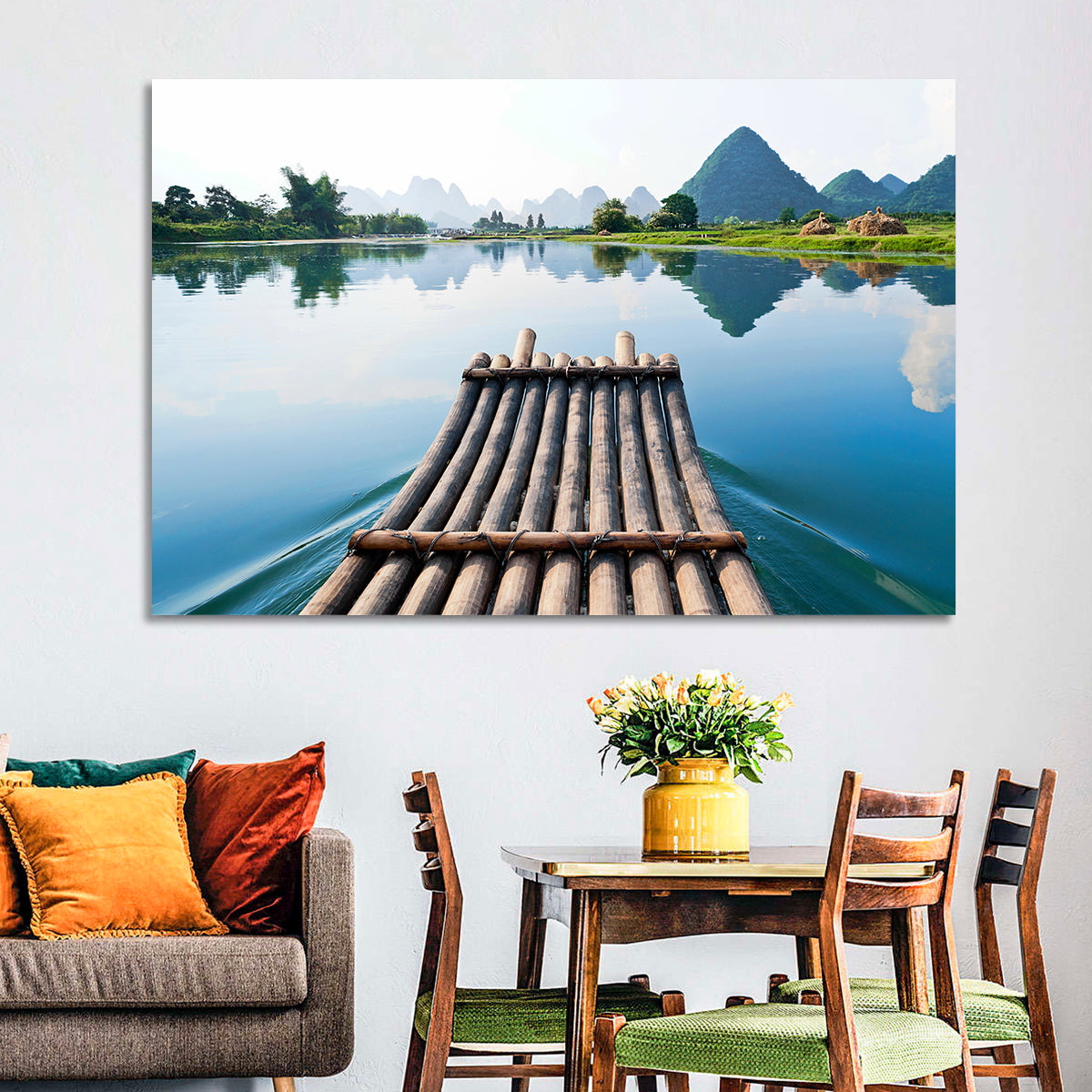 Li River Raft Wall Art