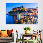 Parga Harbor at Dusk Wall Art