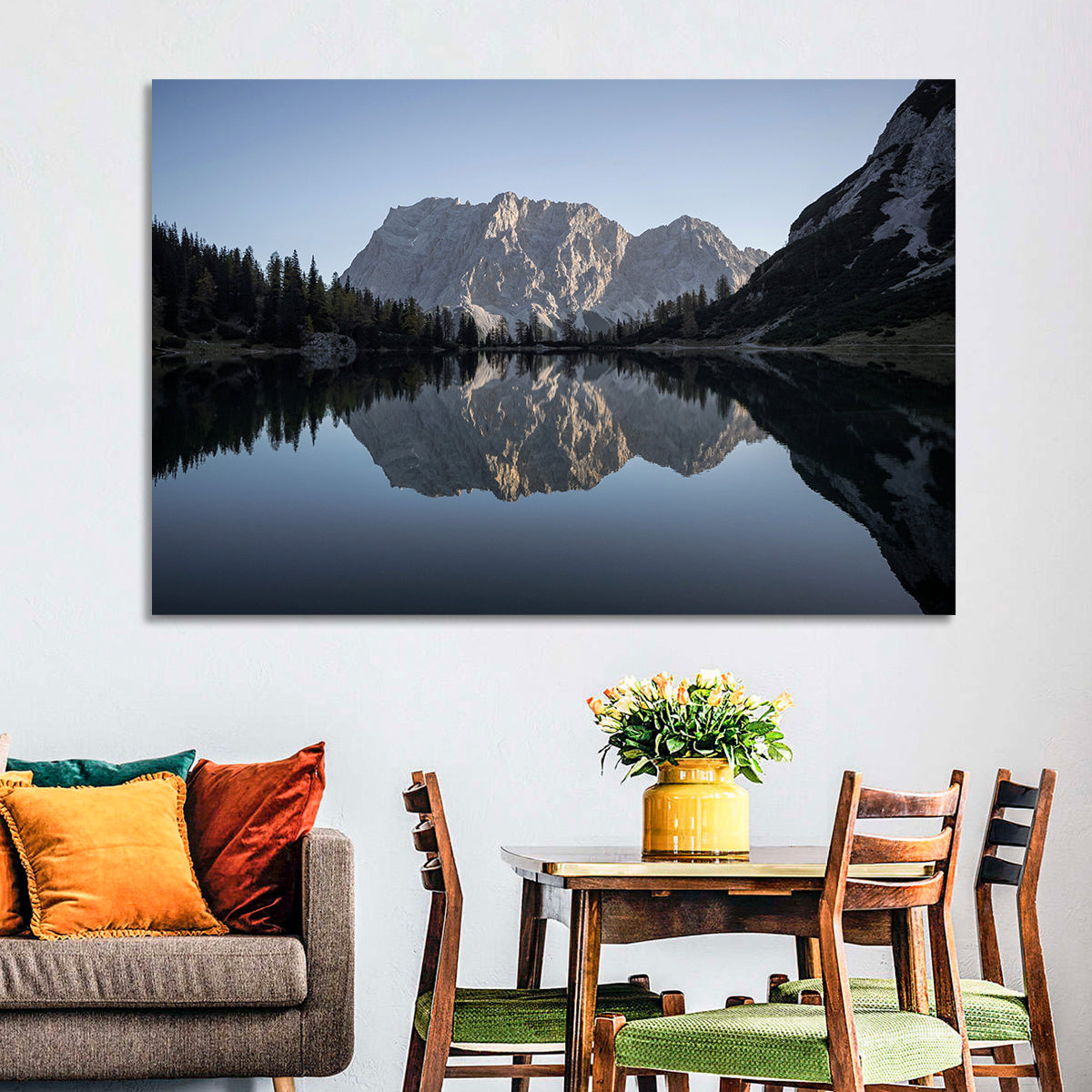 Zugspitze from Lake Seebensee Wall Art