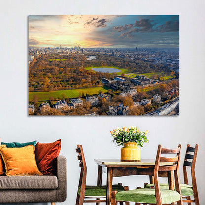 Cloudy Hyde Park Aerial Wall Art