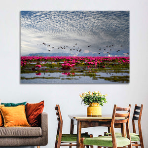 Red Lotus Lake Wall Art