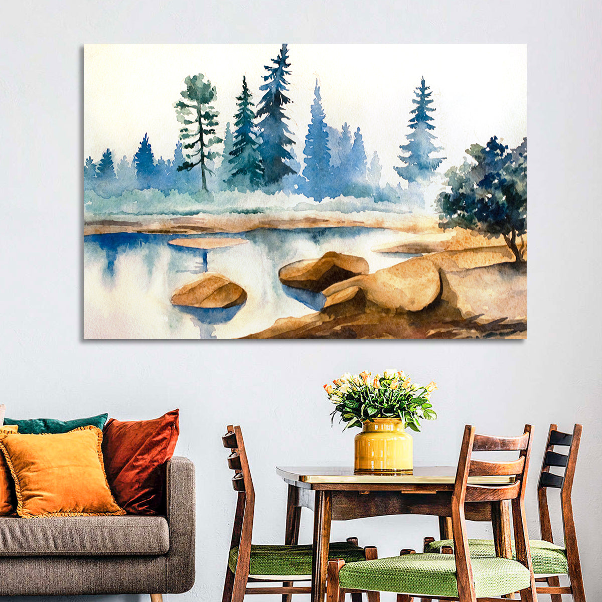 Misty Pine Stream Wall Art