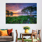 Cipondoh Lake Hyacinth Sunset Wall Art