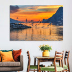 Lake Garda Sunset Birds Wall Art