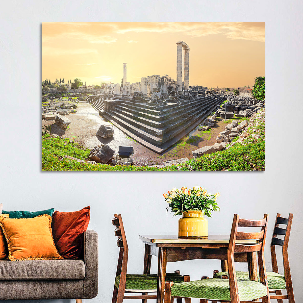 Temple of Apollo at Didyma at Golden Hour Wall Art in a room, landscape