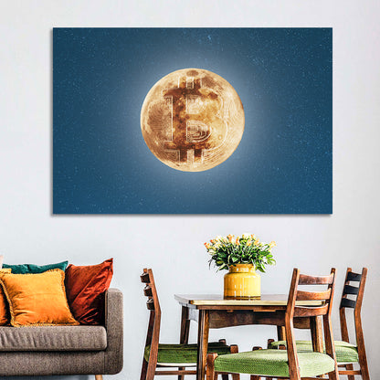 Bitcoin Circuit Moon Wall Art