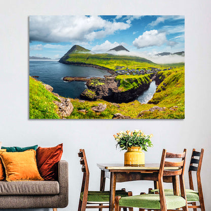Gjógv Harbor Coastal Village Wall Art