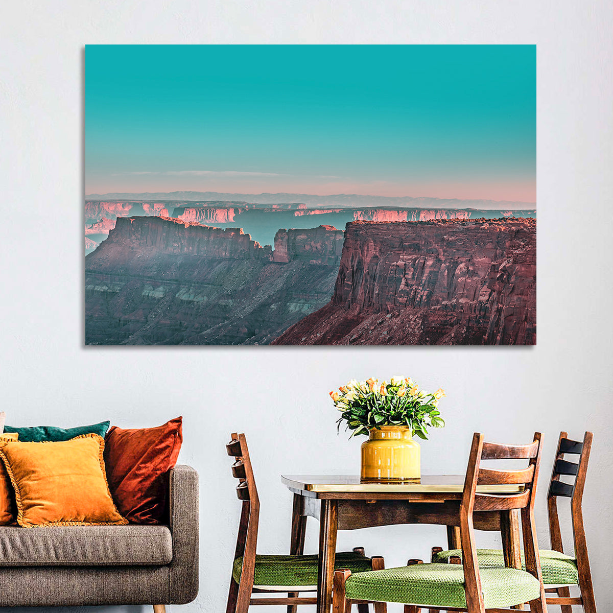 Sunlit Canyon Rim at Dusk Wall Art
