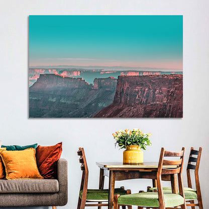 Sunlit Canyon Rim at Dusk Wall Art