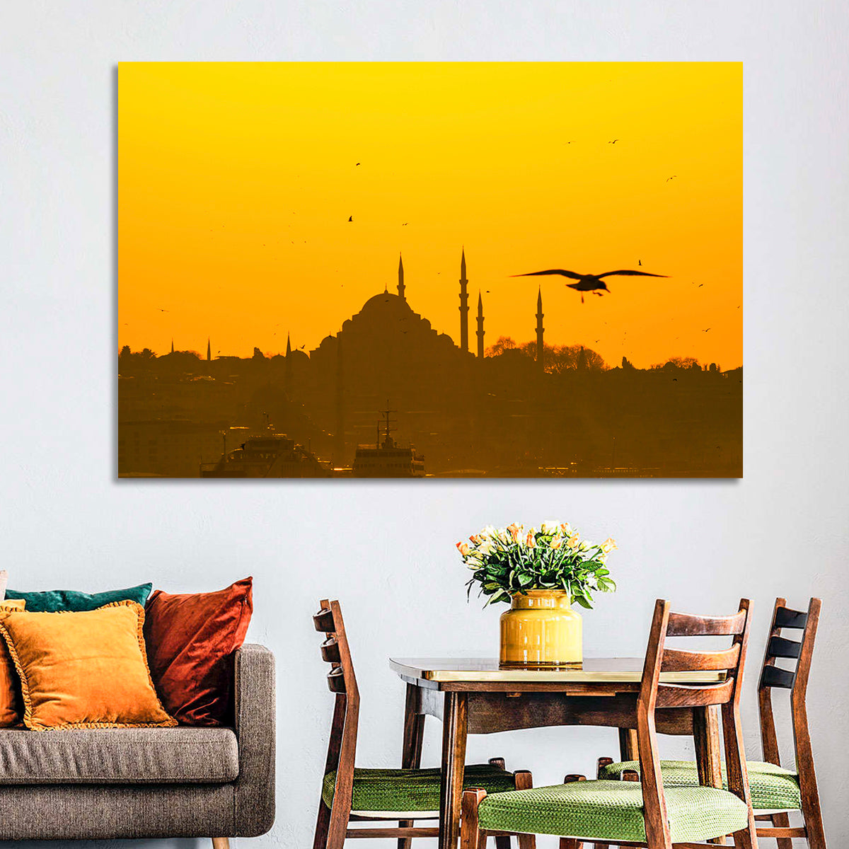 Süleymaniye Mosque Golden Hour Silhouette Wall Art