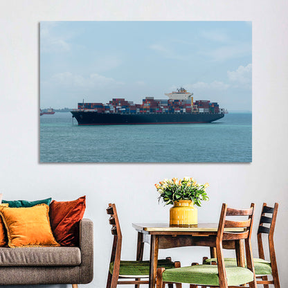 Harbor Container Ship at Sea Wall Art