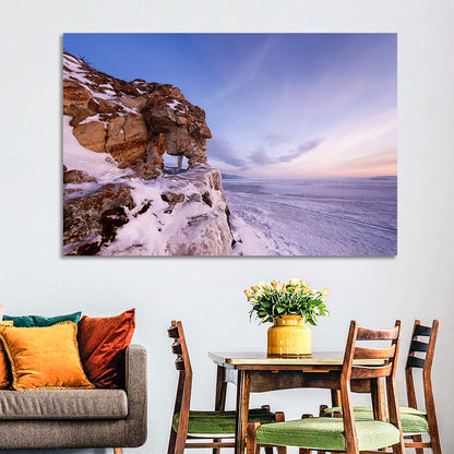 Lake Baikal Rock Arch at Winter Twilight Wall Art