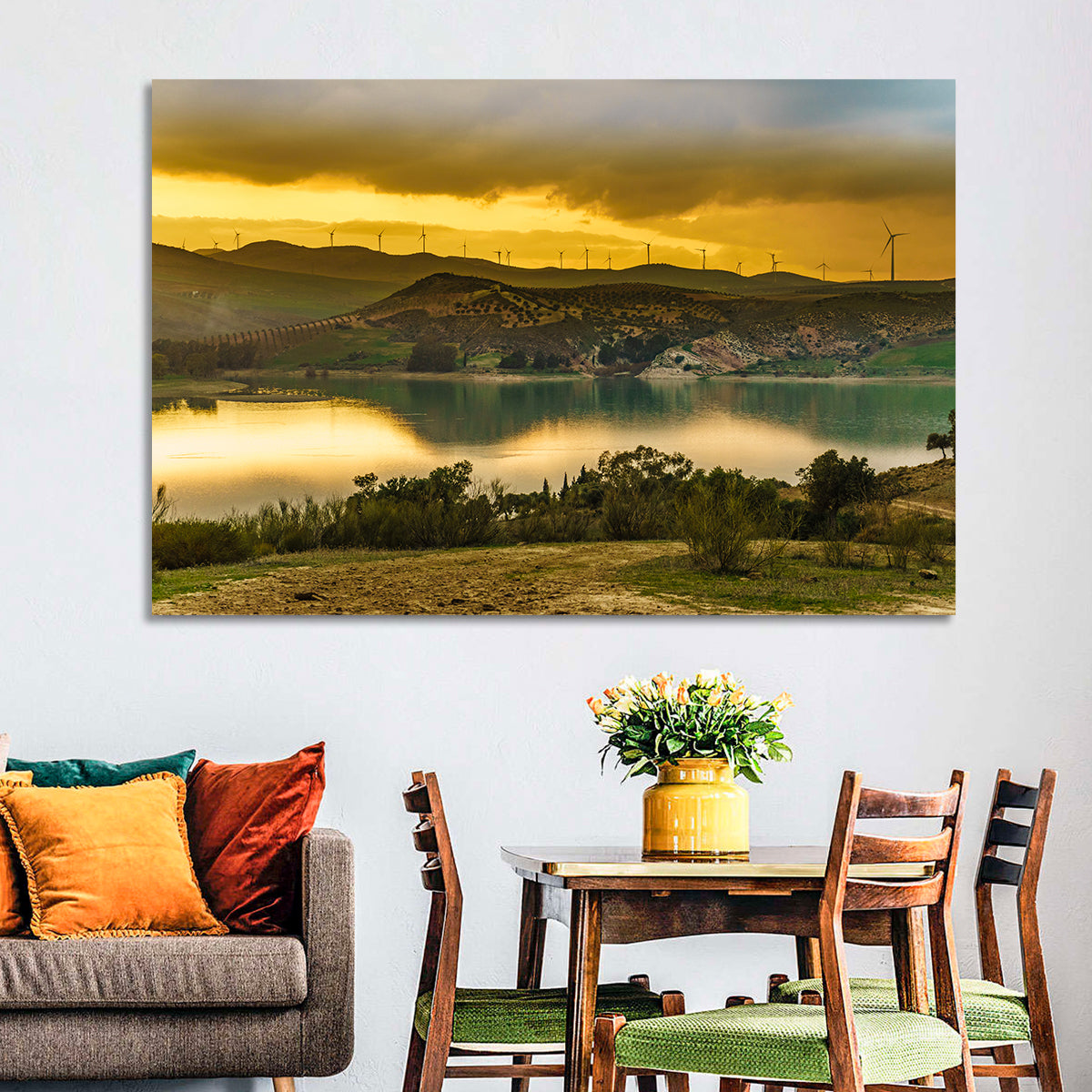 Andalucia Wind Farm at Golden Hour Wall Art