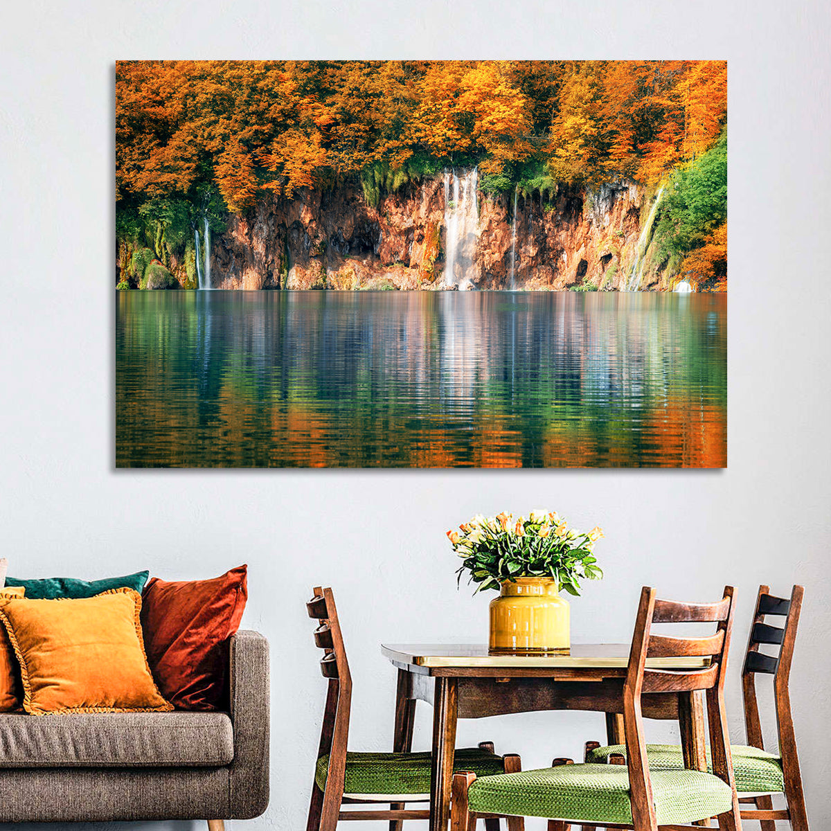 Autumn Reflections at Plitvice Lakes Wall Art