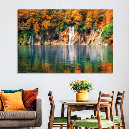 Autumn Reflections at Plitvice Lakes Wall Art