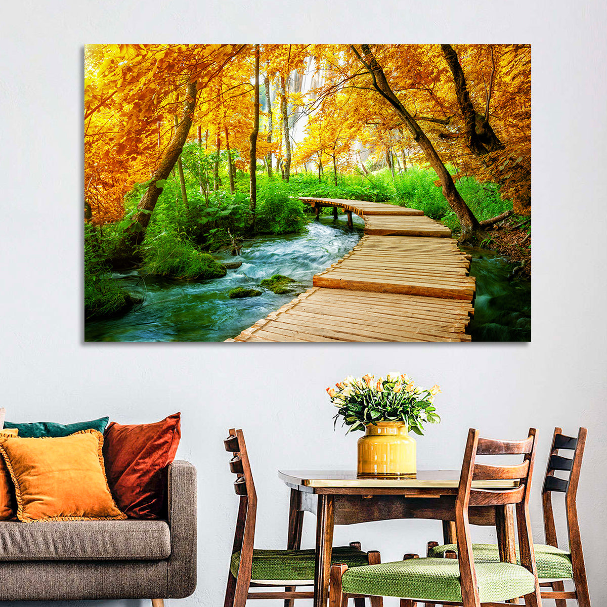 Plitvice Autumn Boardwalk Wall Art