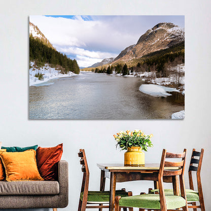 Grungevatn Winter River and Lake Wall Art