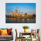 Sultan Omar Ali Saifuddien Mosque at Golden Hour Wall Art