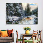 Winter Creek in Snowy Pines Wall Art