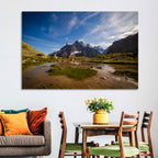 La Meije Alpine Lake and Stone Hut Wall Art