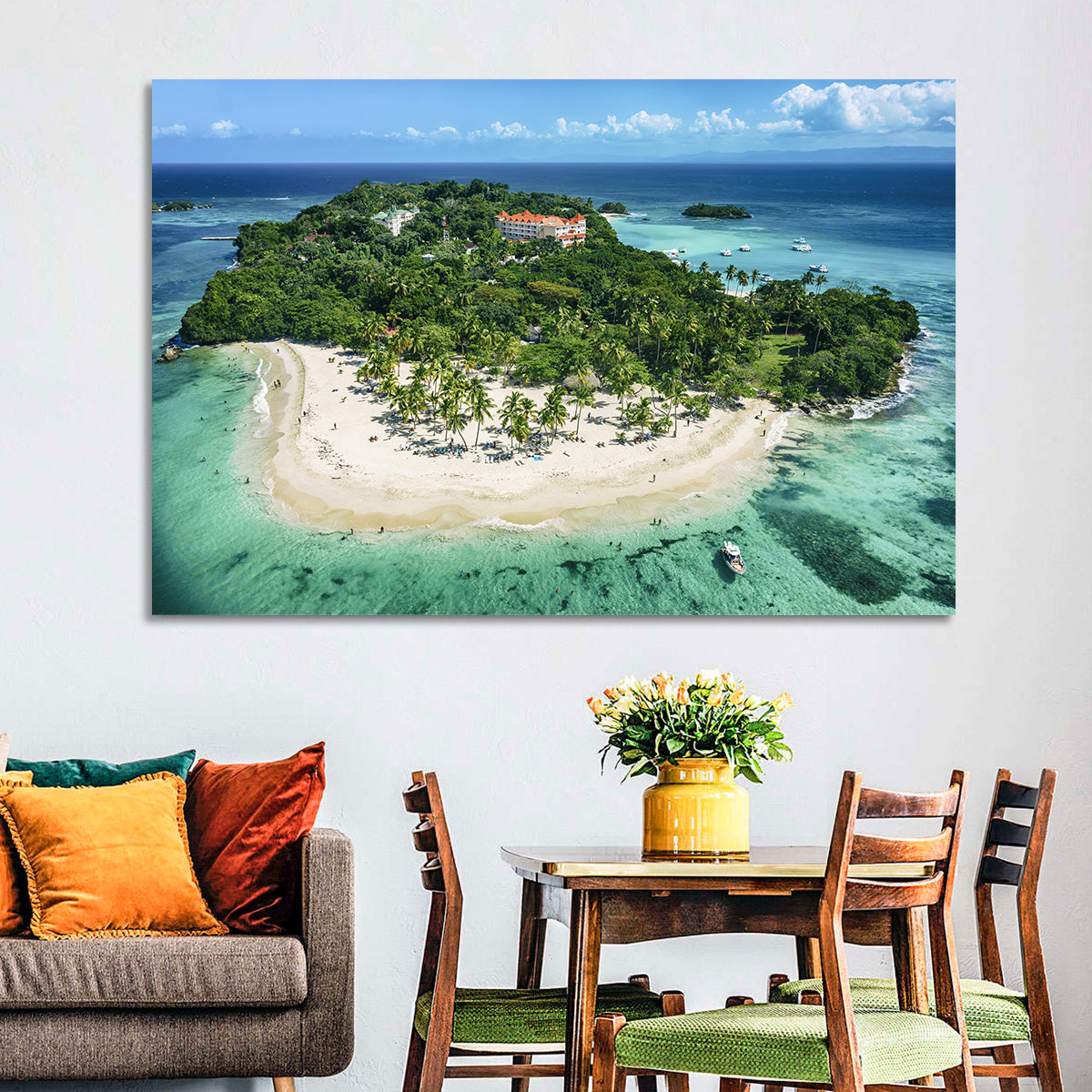 Cayo Levantado Aerial Beach Resort Wall Art